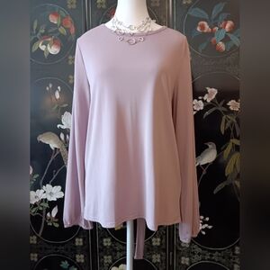 Lucky Brand Soft Mauve Long Sleeve Top